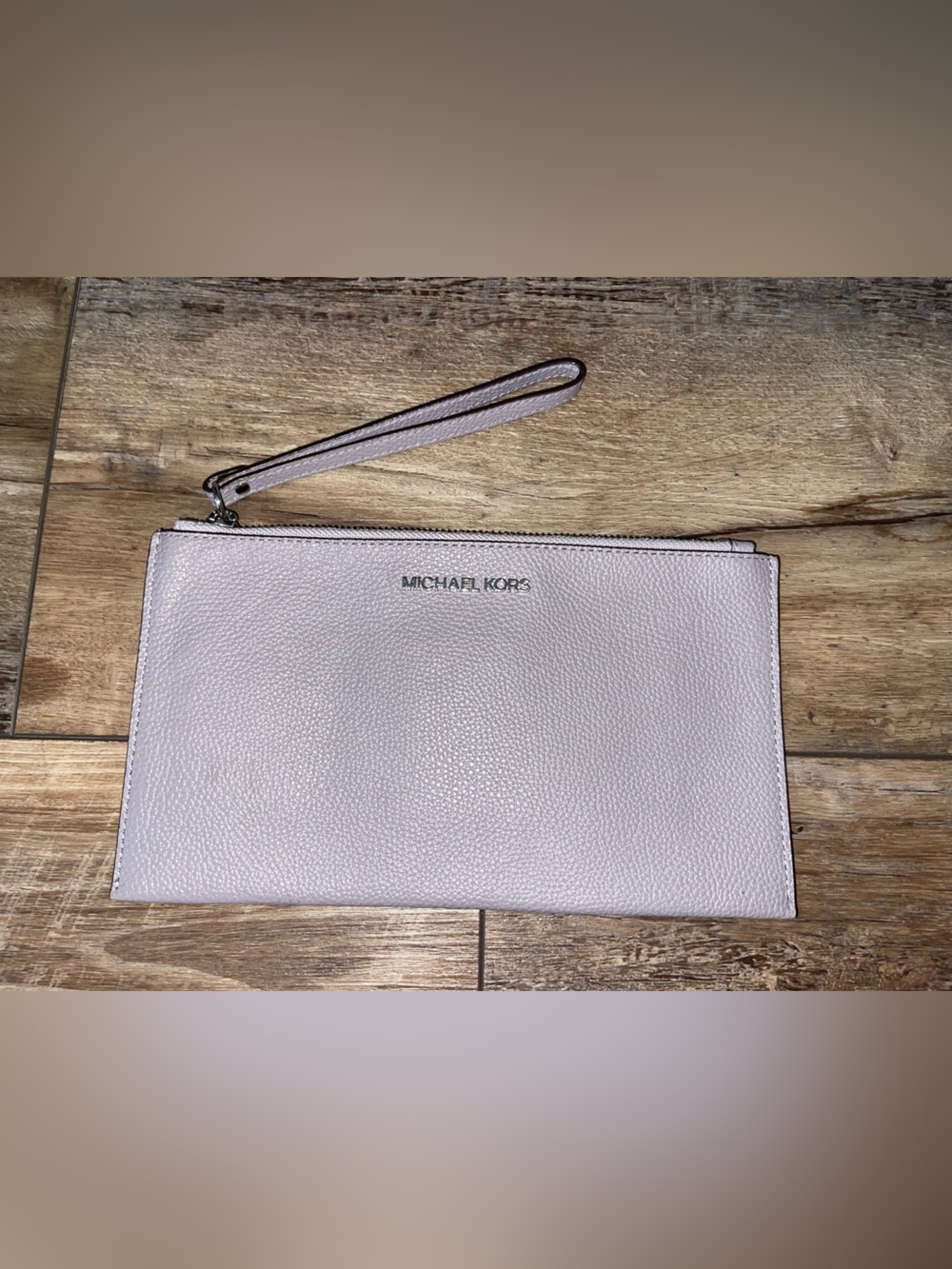 Michael Kors Women's Lilac Clutch Bag Bedford Purple Leather Lavender
